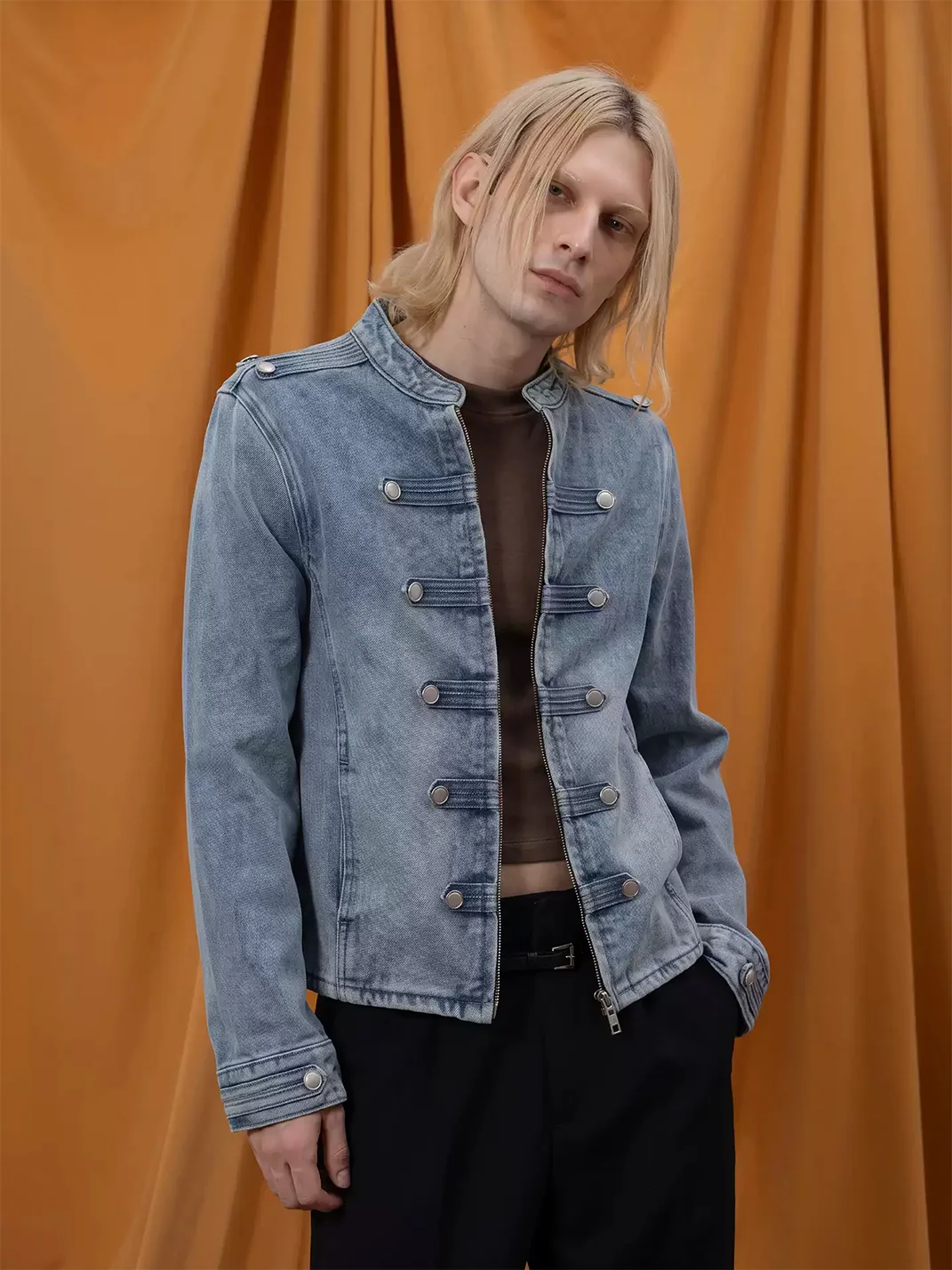 CLP | Cropped Double-Breasted Denim Jacket