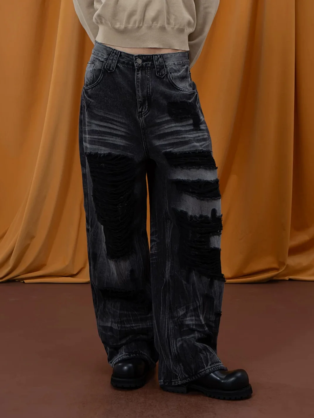 CLP | Distressed Wide Leg Jeans