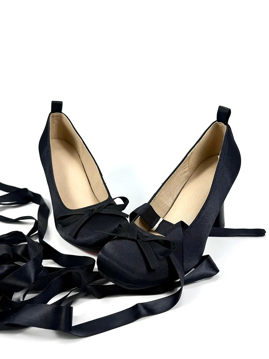 Dolly Bae | Satin Bow Ribbon Mary Jane Heels