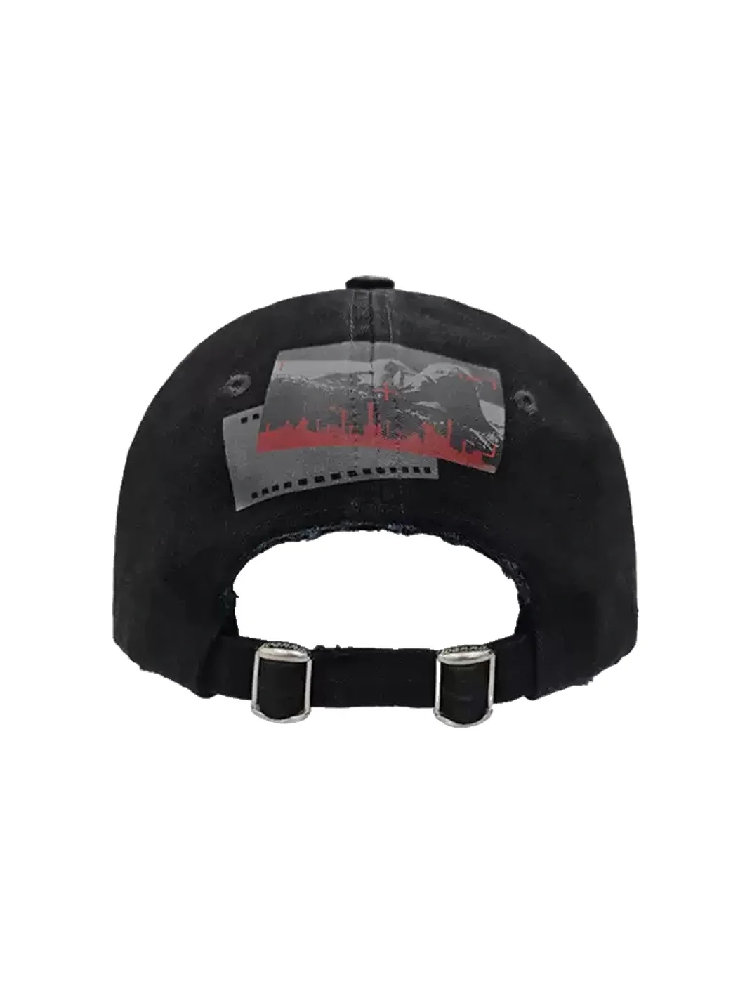 WANNA LAB | Distressed 777 Embroidered Curved Brim Baseball Cap
