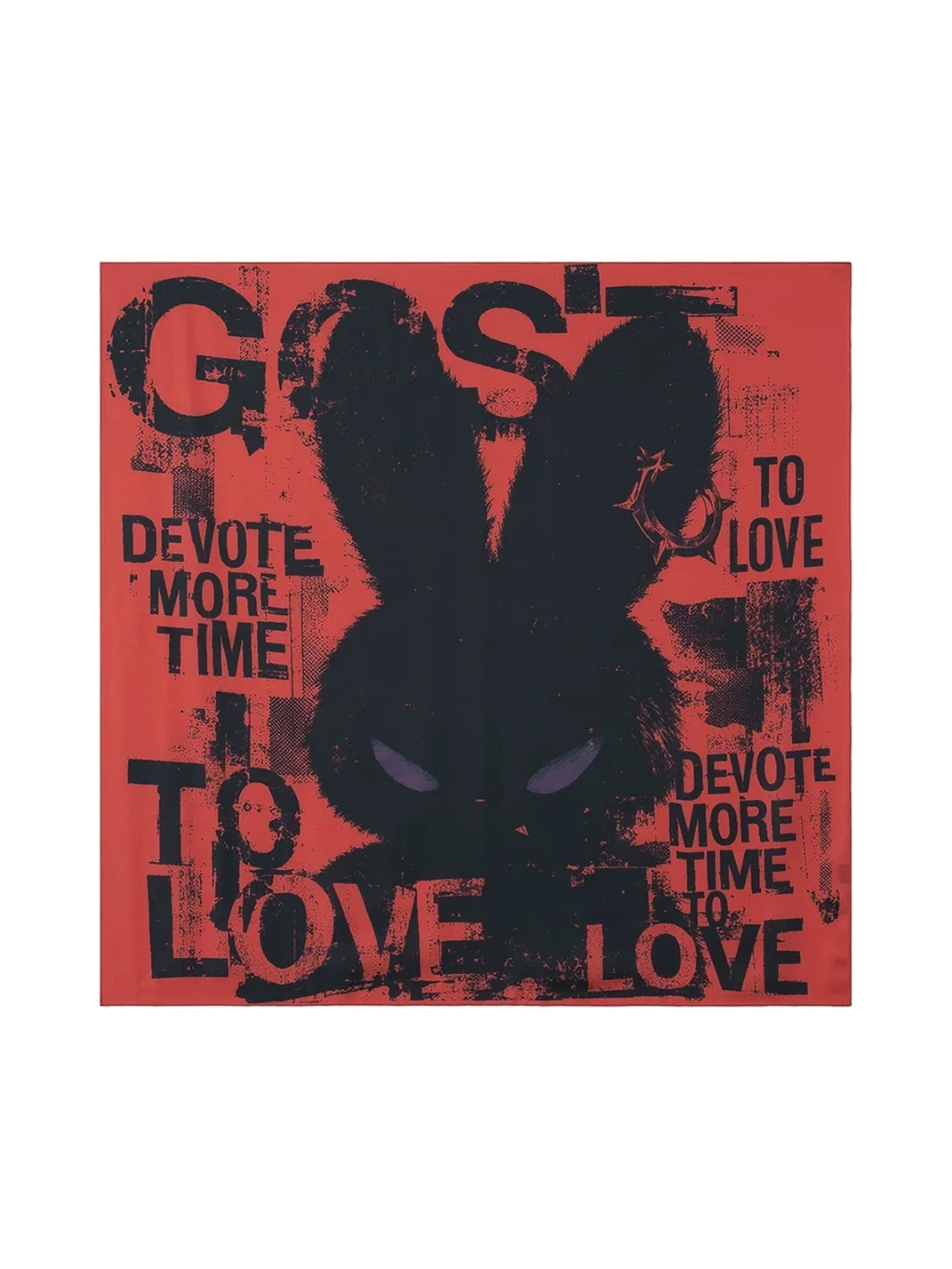 GOST | Distressed Rabbit Print Square Scarf