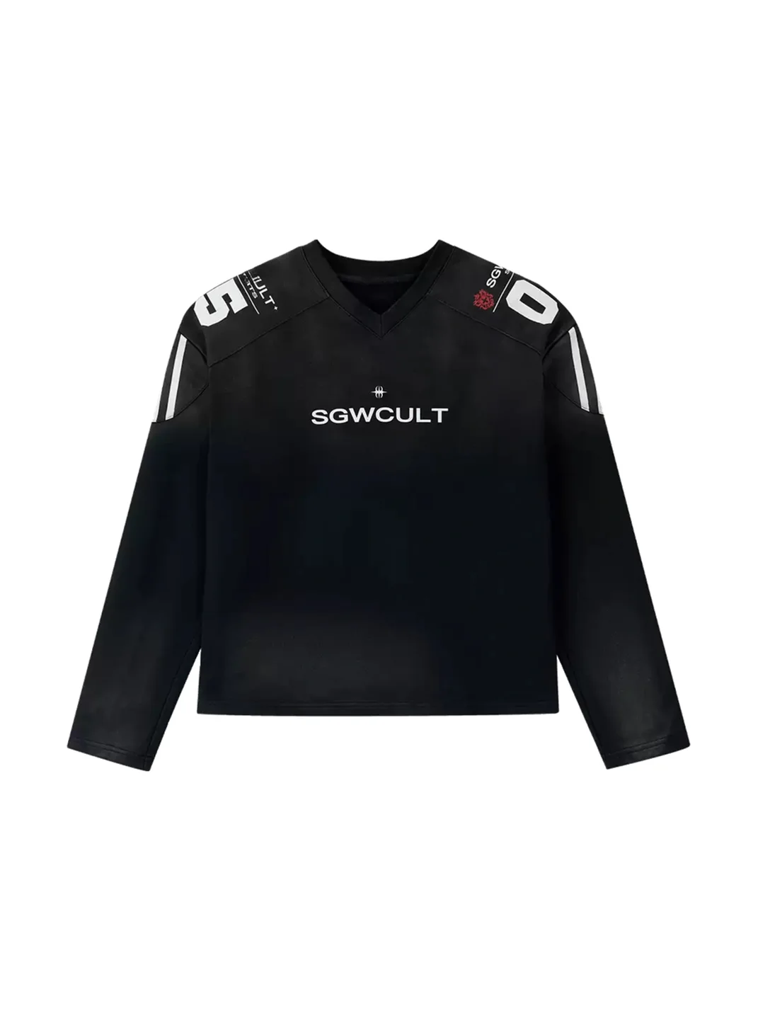 SAXGENWON | Washed Distressed Boxy Football Sweatshirt