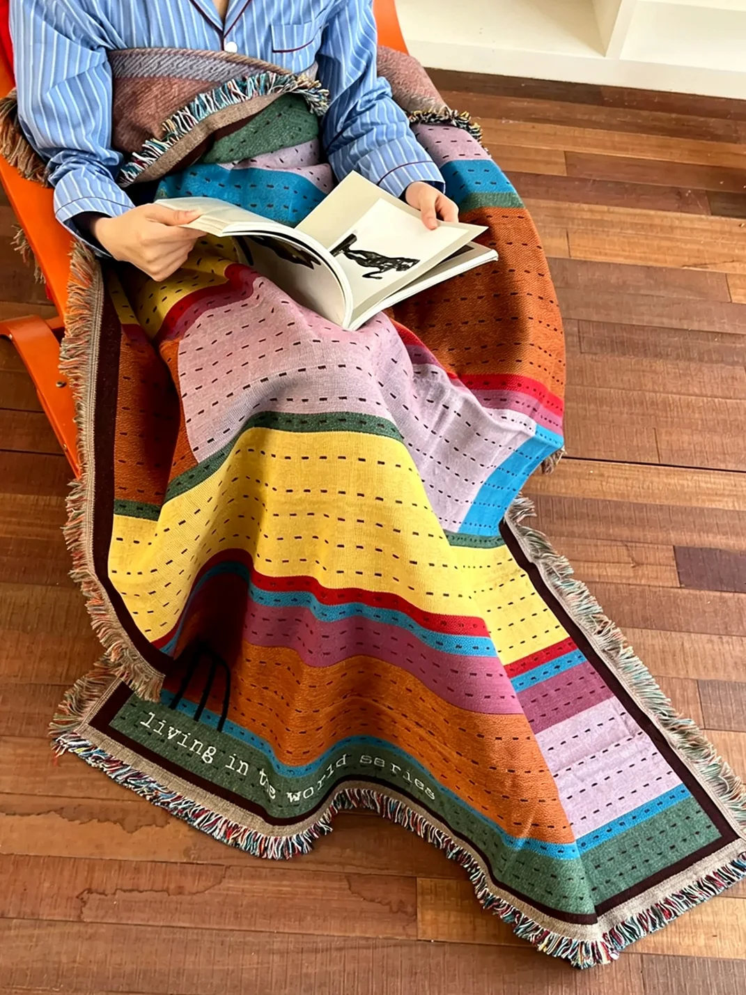 Click | Colorful Nordic Retro Knitted Sofa Blanket