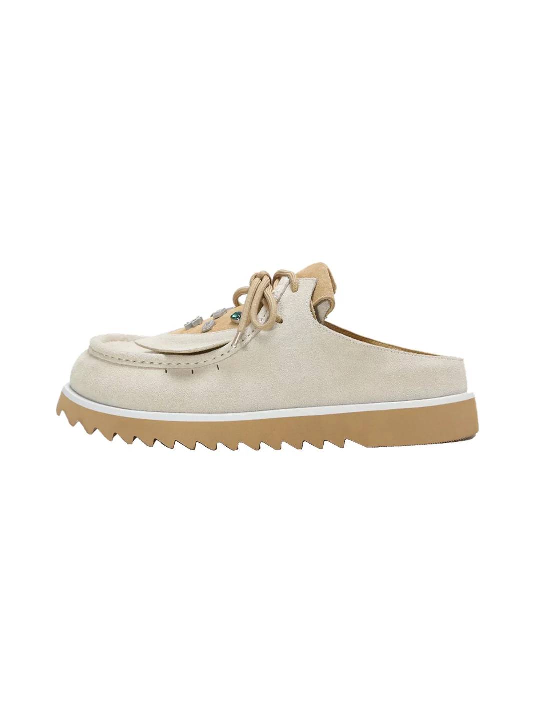 ADC | Suede Lace-Up Mule Slippers with Platform Sole