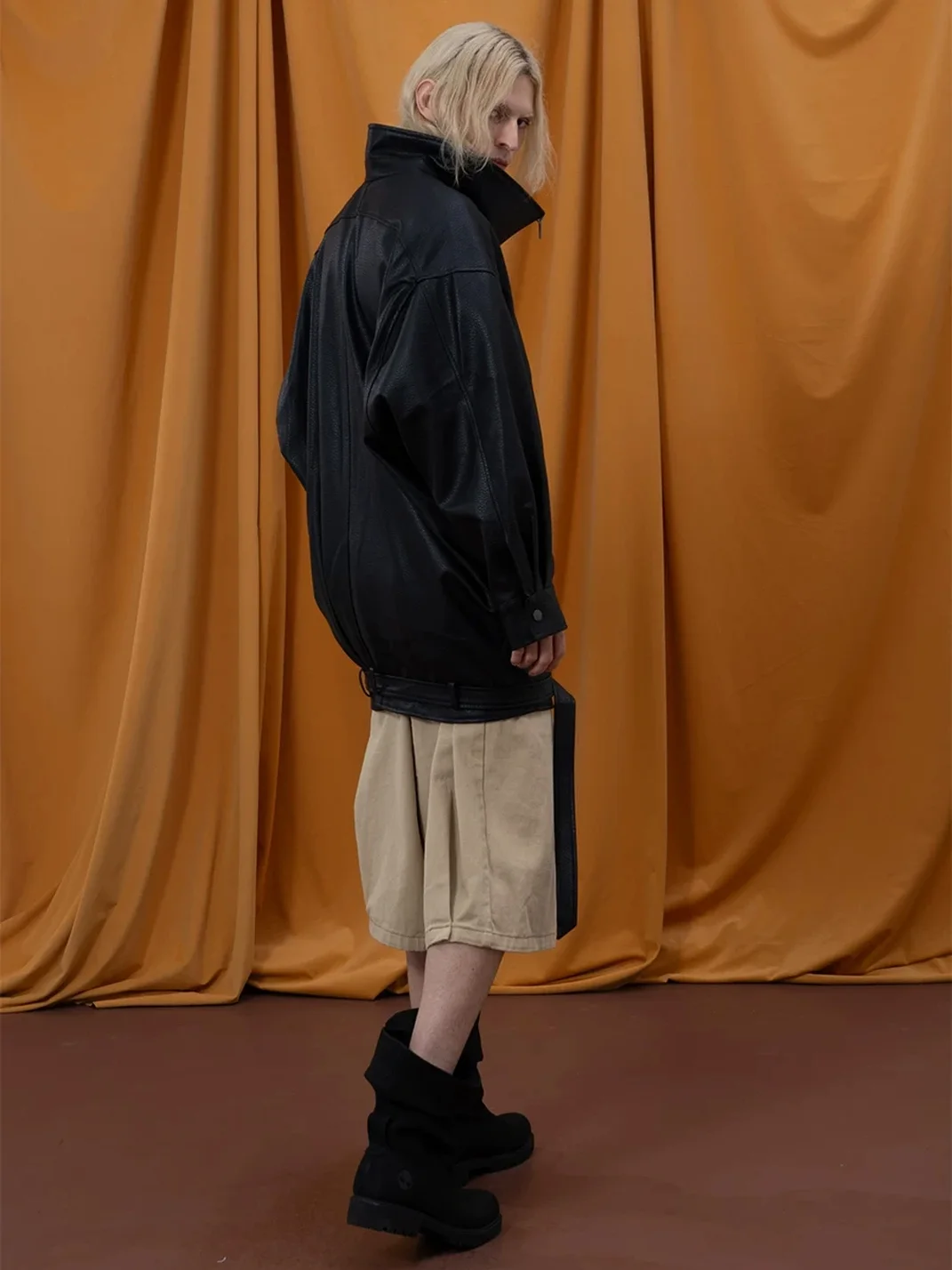 CLP | Oversized Belted Faux Leather Jacket