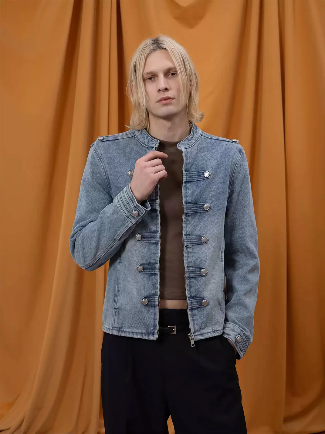 CLP | Cropped Double-Breasted Denim Jacket