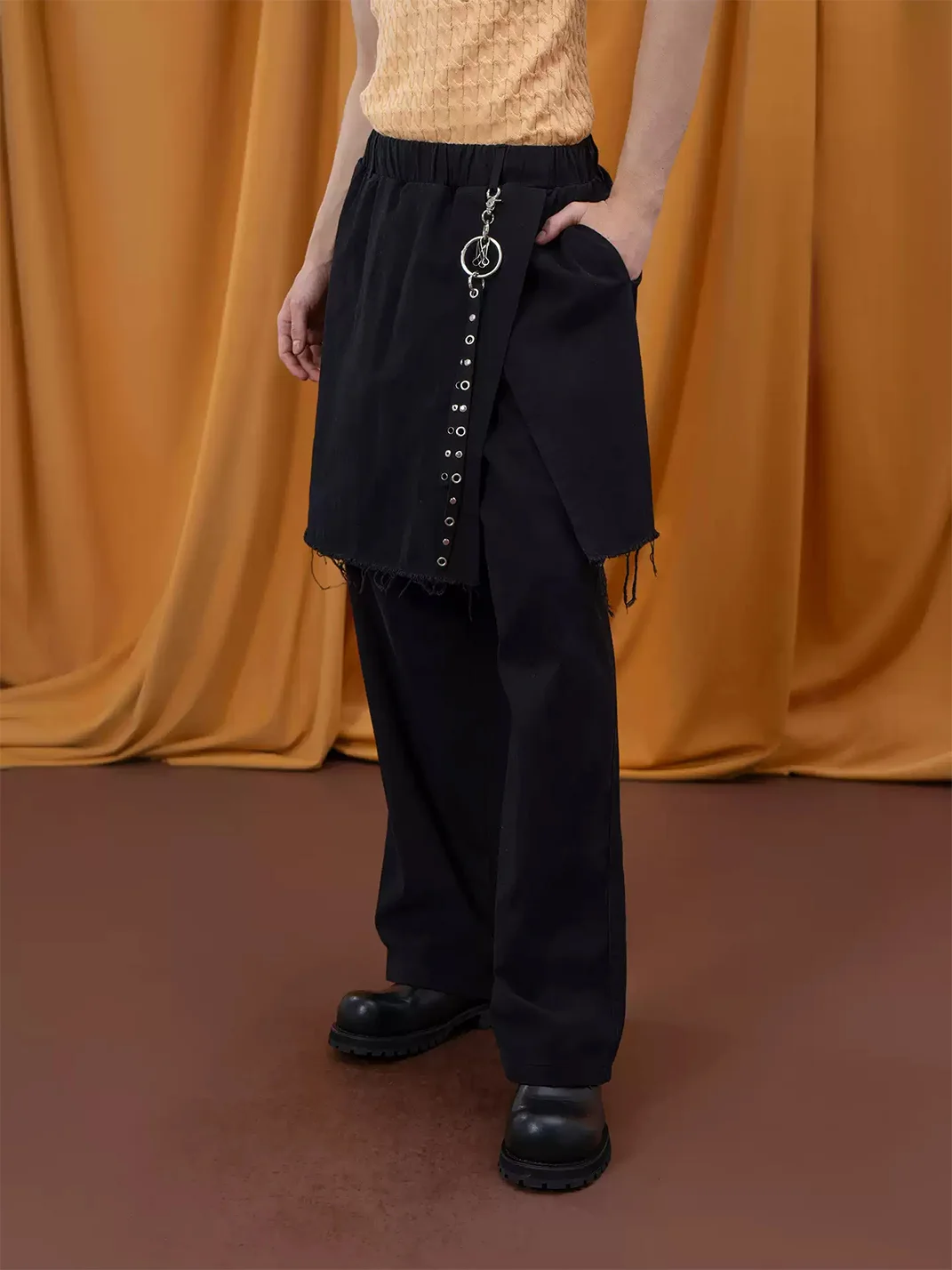 CLP | Layered Wide-Leg Drawstring Pants