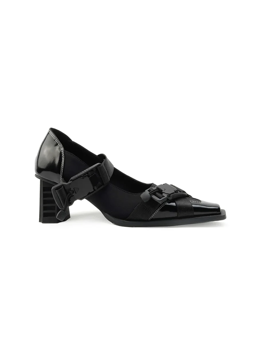 Colorful Bridge | Square Toe Strappy Mary Jane Heels - 2