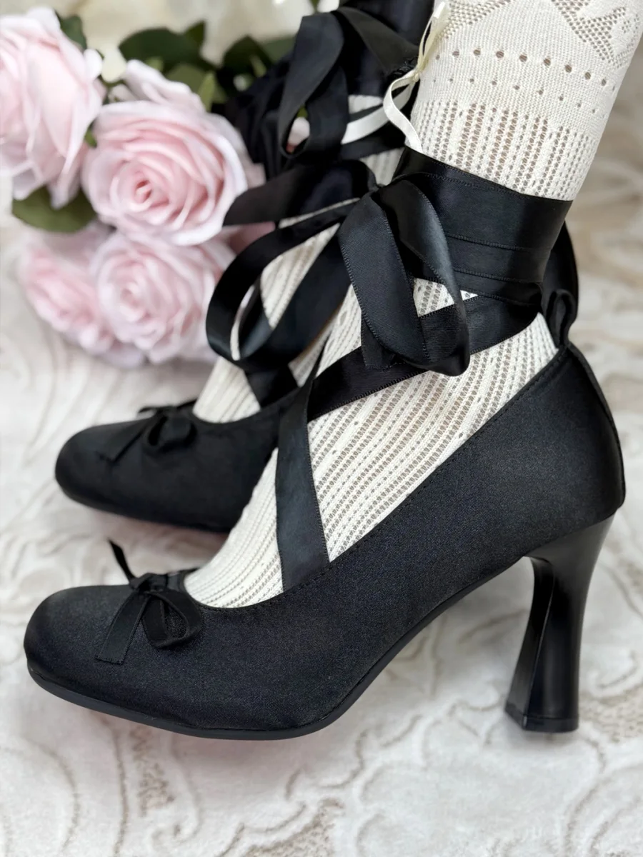 Dolly Bae | Satin Bow Ribbon Mary Jane Heels - 3