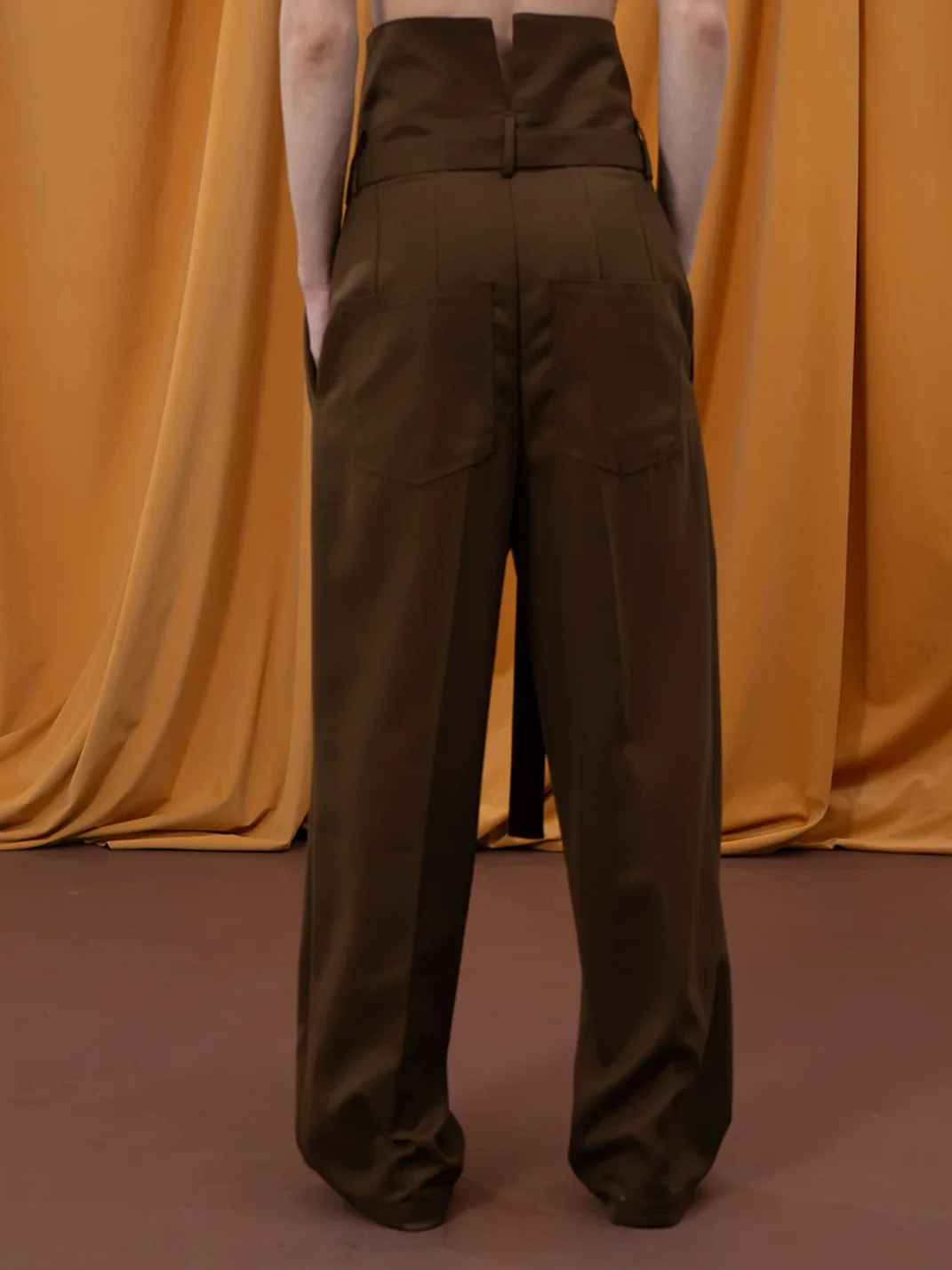 CLP | Foldover Waist Wide-Leg Trousers