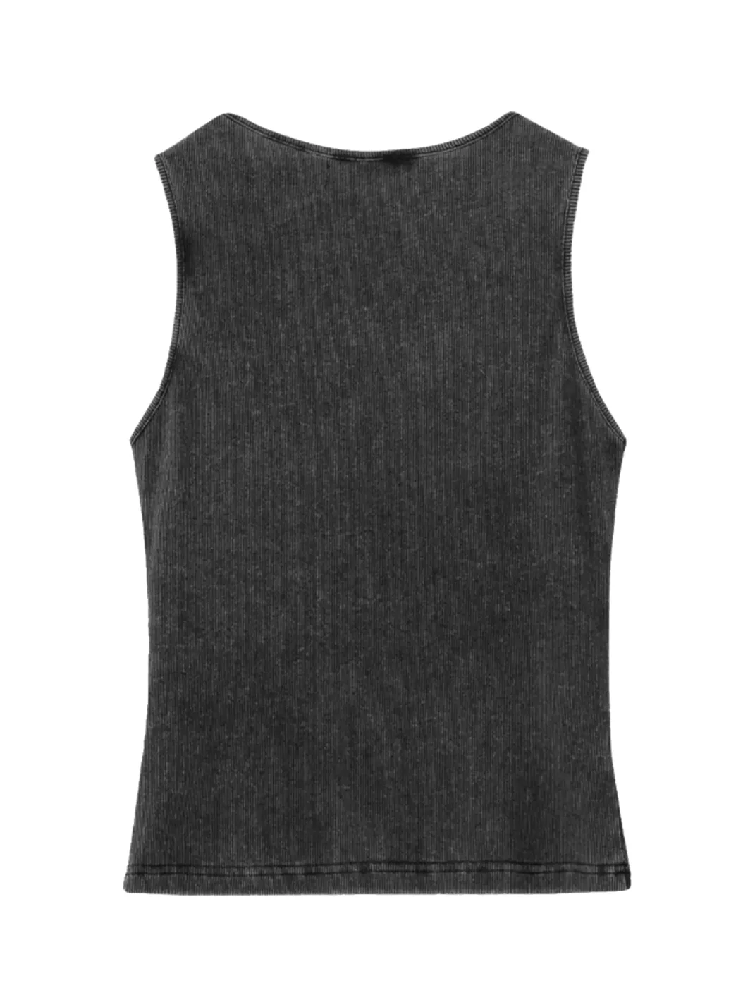 GOST | Asymmetric Letter Print Ribbed Tank Top