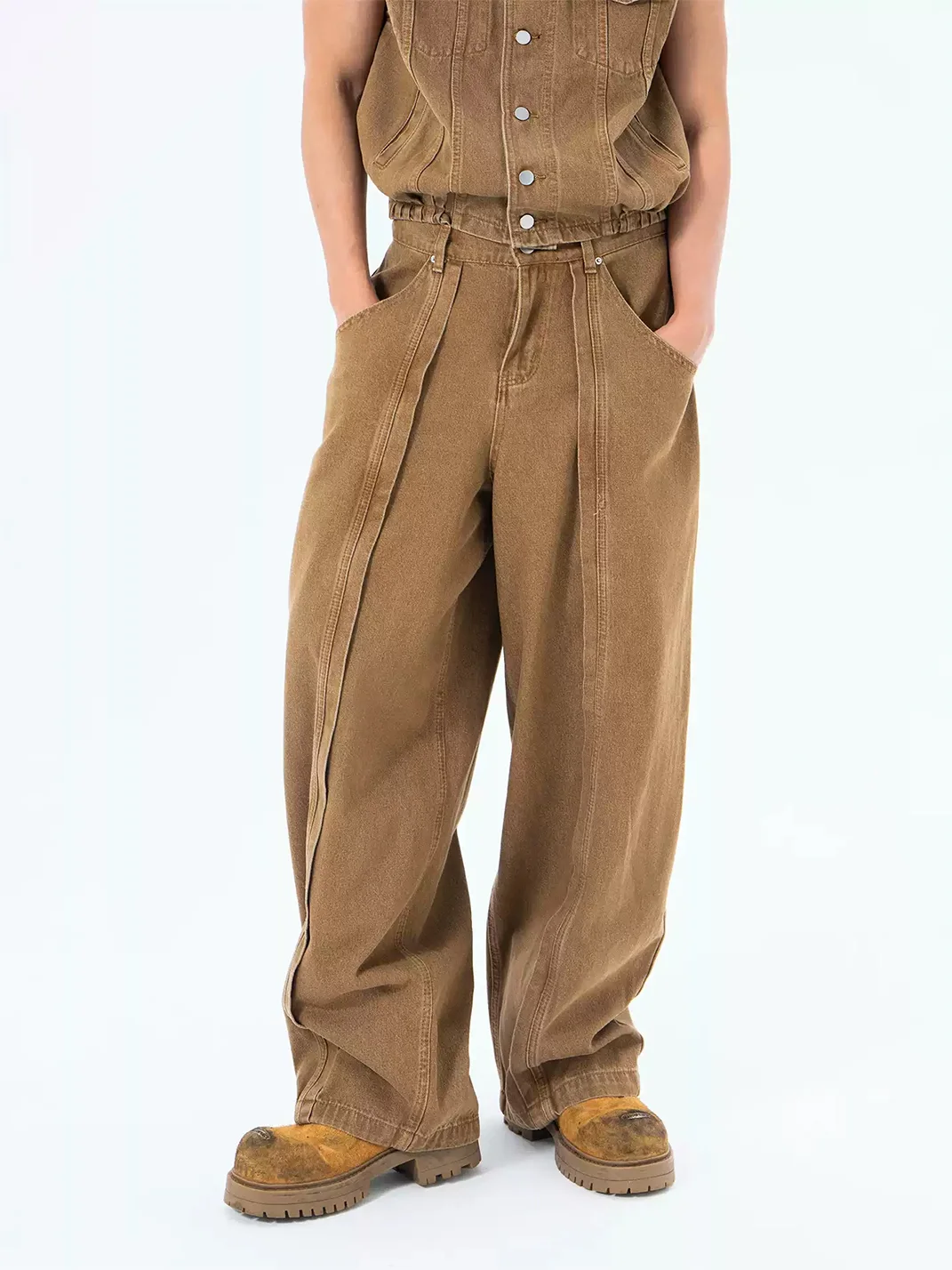 CLP | Pleated Relaxed Wide-Leg Jeans