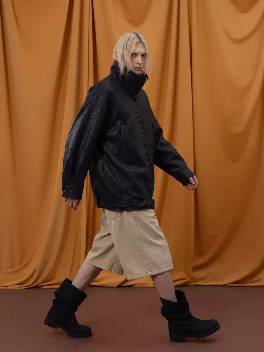 CLP | Oversized Belted Faux Leather Jacket