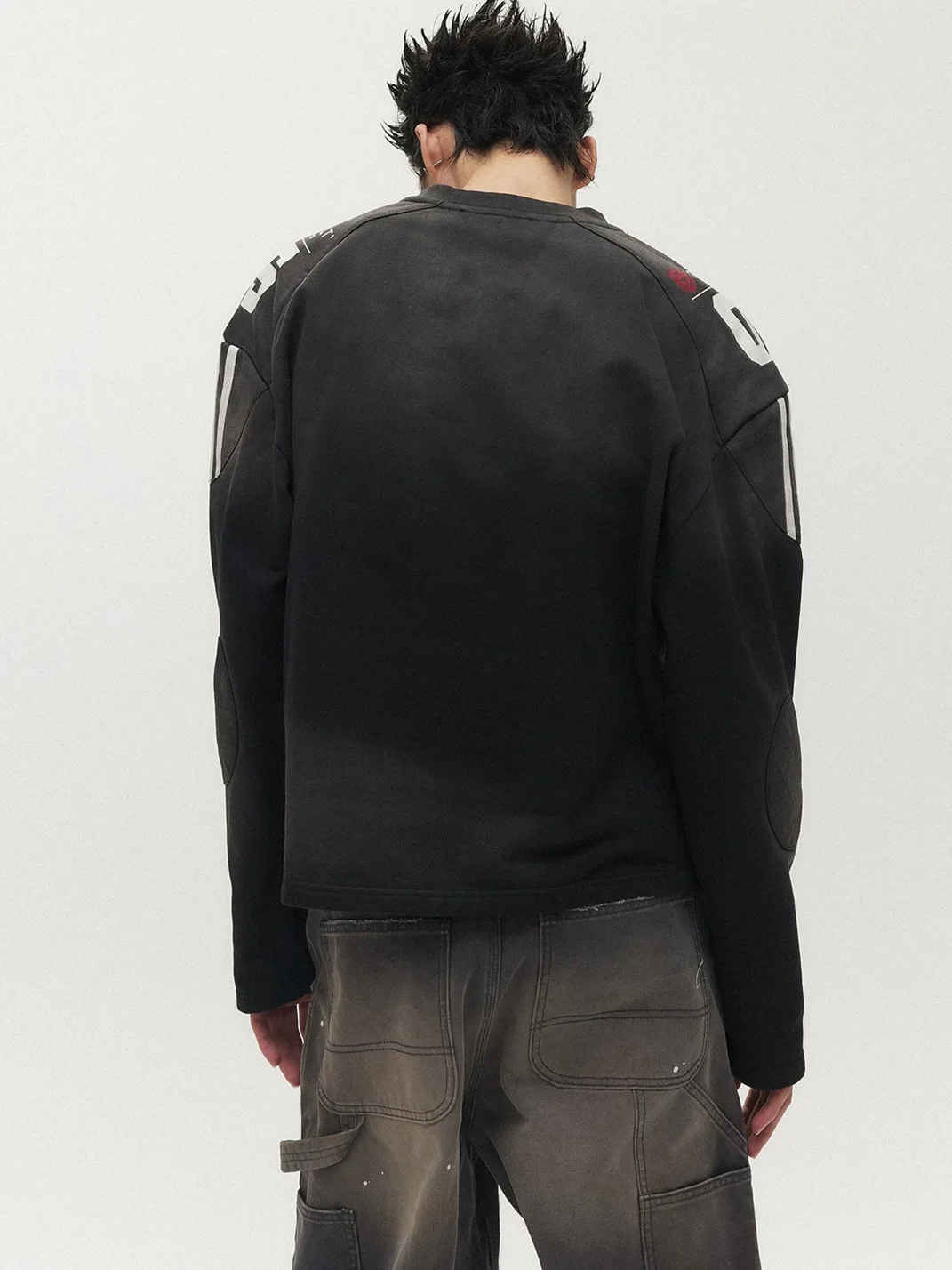 SAXGENWON | Washed Distressed Boxy Football Sweatshirt