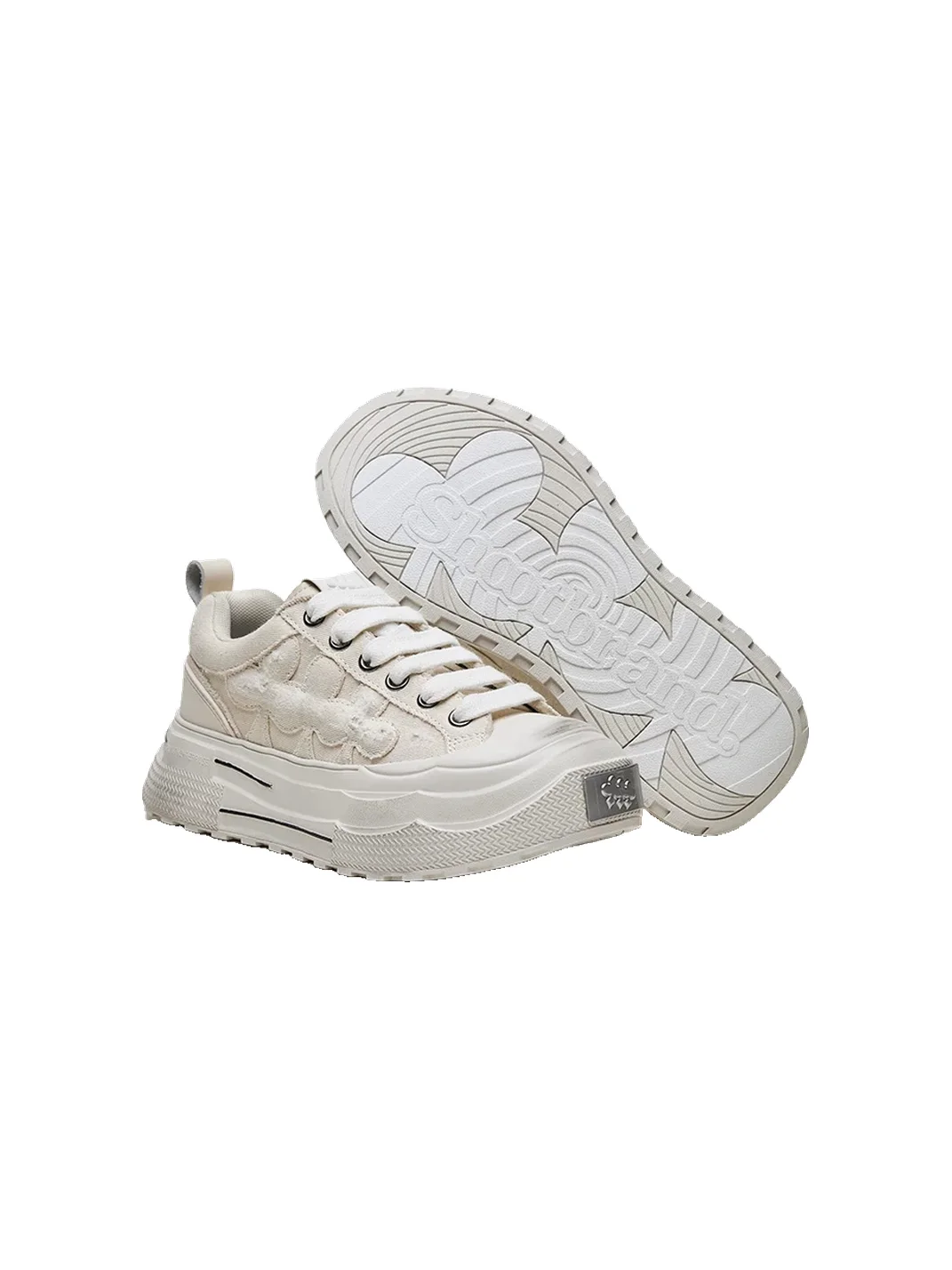 Shootbrand | Distressed Platform Retro Canvas Sneakers