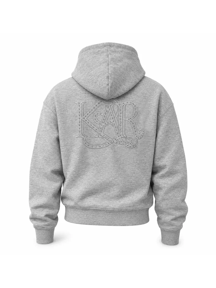 KARMANISTIC | Vintage Oversized Zip-Up Hooded Sweatshirt - 4