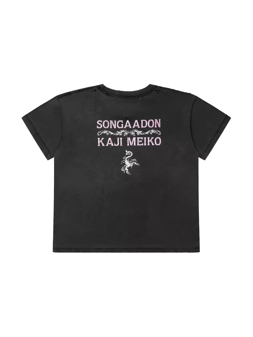 SONGAADON | Distressed Washed Cropped Portrait T-Shirt