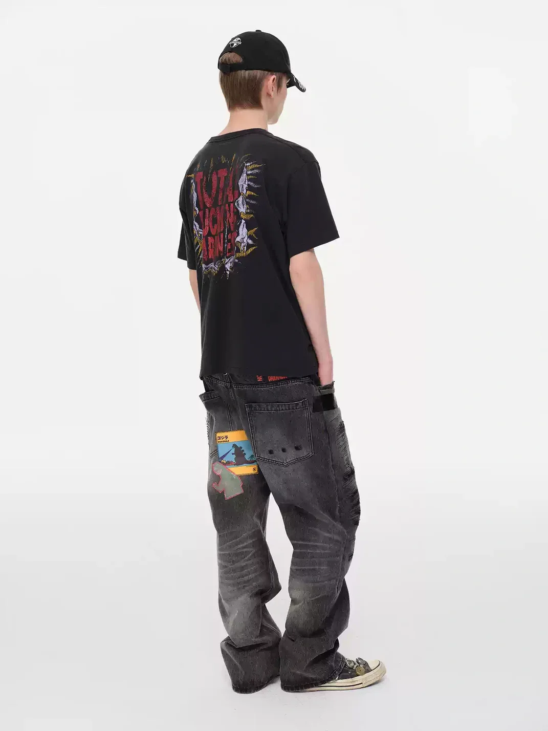 SONGAADON | Godzilla Graphic Distressed Washed T-Shirt