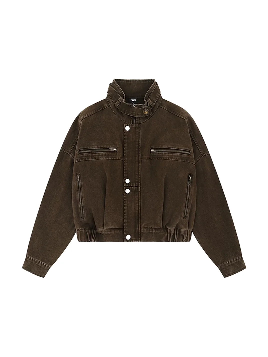 BIGGOLD | Cropped Denim Biker Jacket
