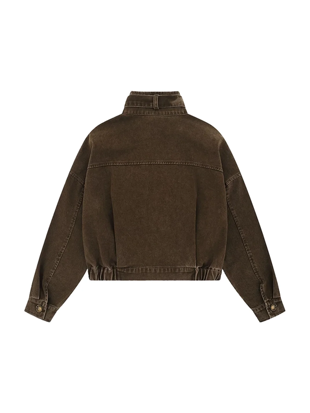 BIGGOLD | Cropped Denim Biker Jacket