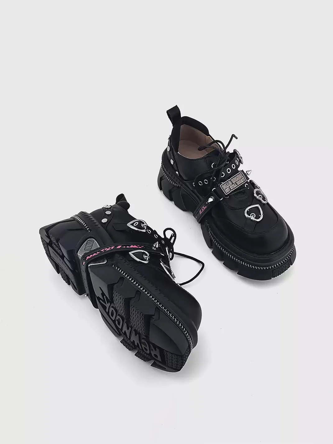 In lucky | Punk Chunky Platform Lace-Up Shoes