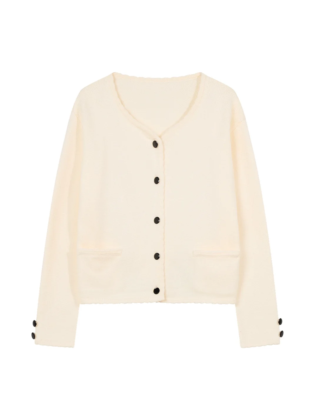 BIGGOLD | Cropped Button Knit Cardigan