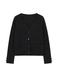BIGGOLD | Cropped Button Knit Cardigan