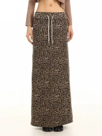 BIGGOLD | Fitted Leopard Print Maxi Skirt