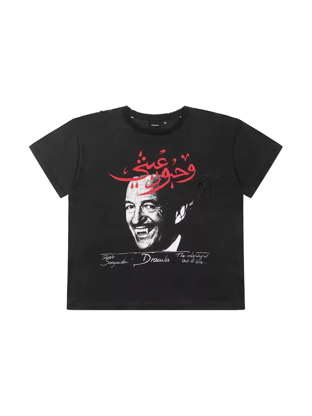 SONGAADON | Distressed Washed Dracula Portrait Boxy T-Shirt