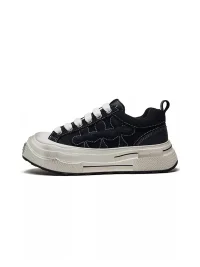 Shootbrand | Distressed Platform Canvas Sneakers