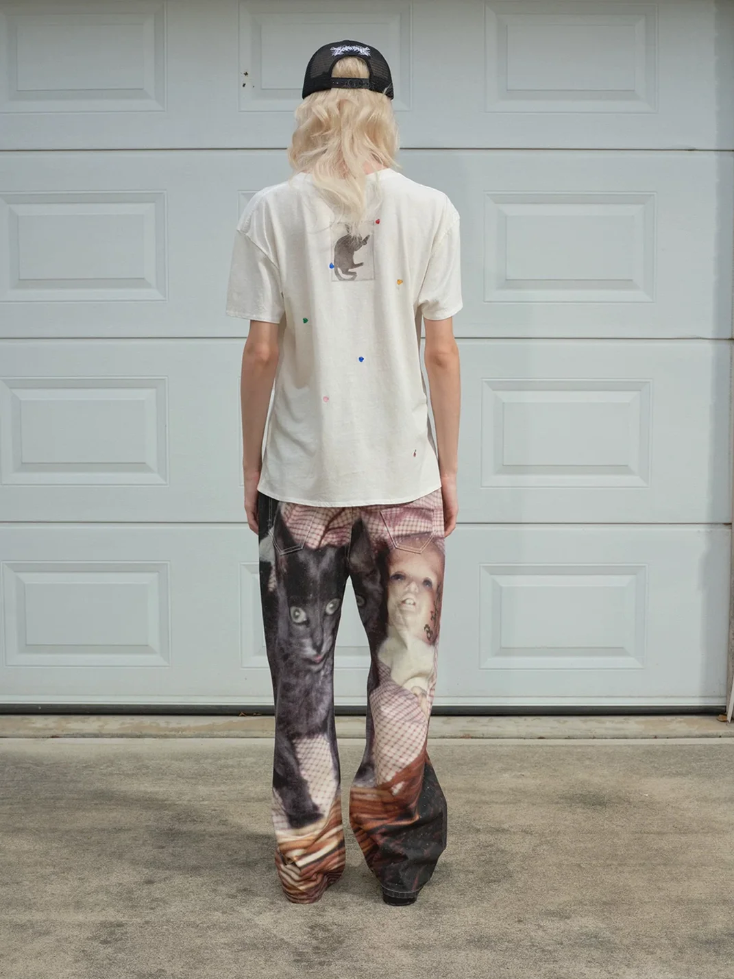 SONGAADON | Cat Graphic Straight-Leg Jeans