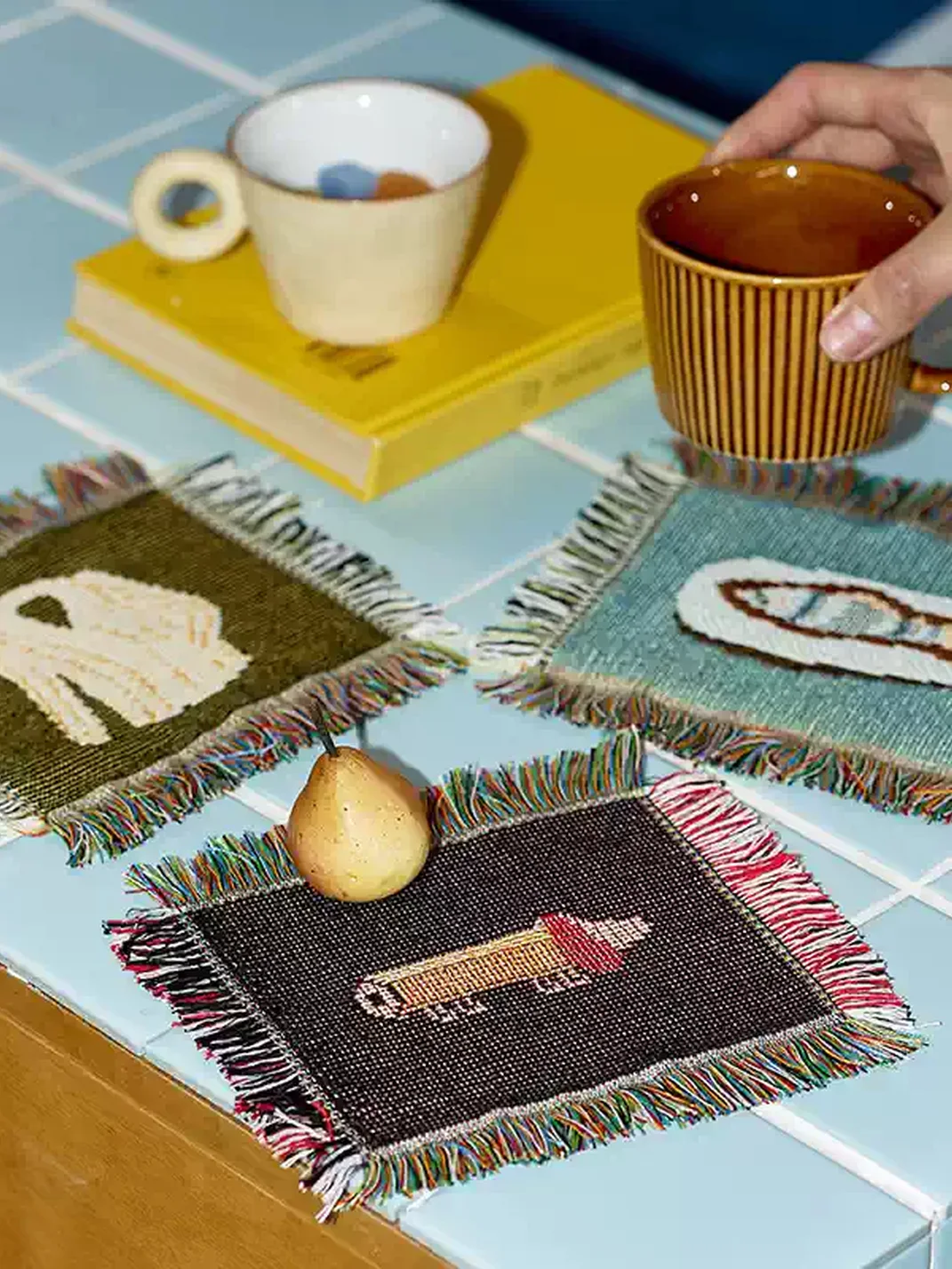 Wishmore | Woven Embroidered Tassel Coaster