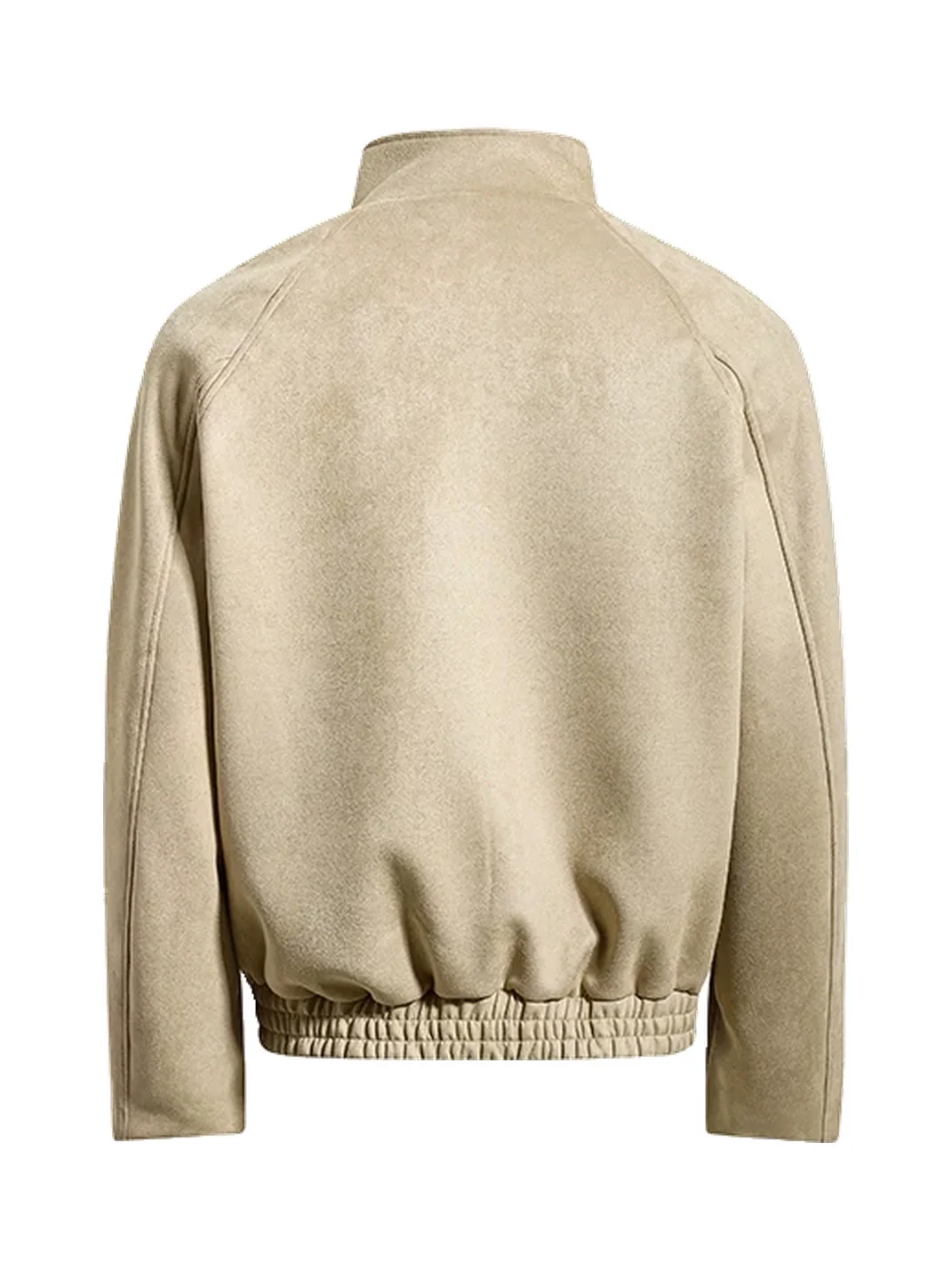 BIGGOLD | Suede-Texture Stand Collar Cropped Jacket