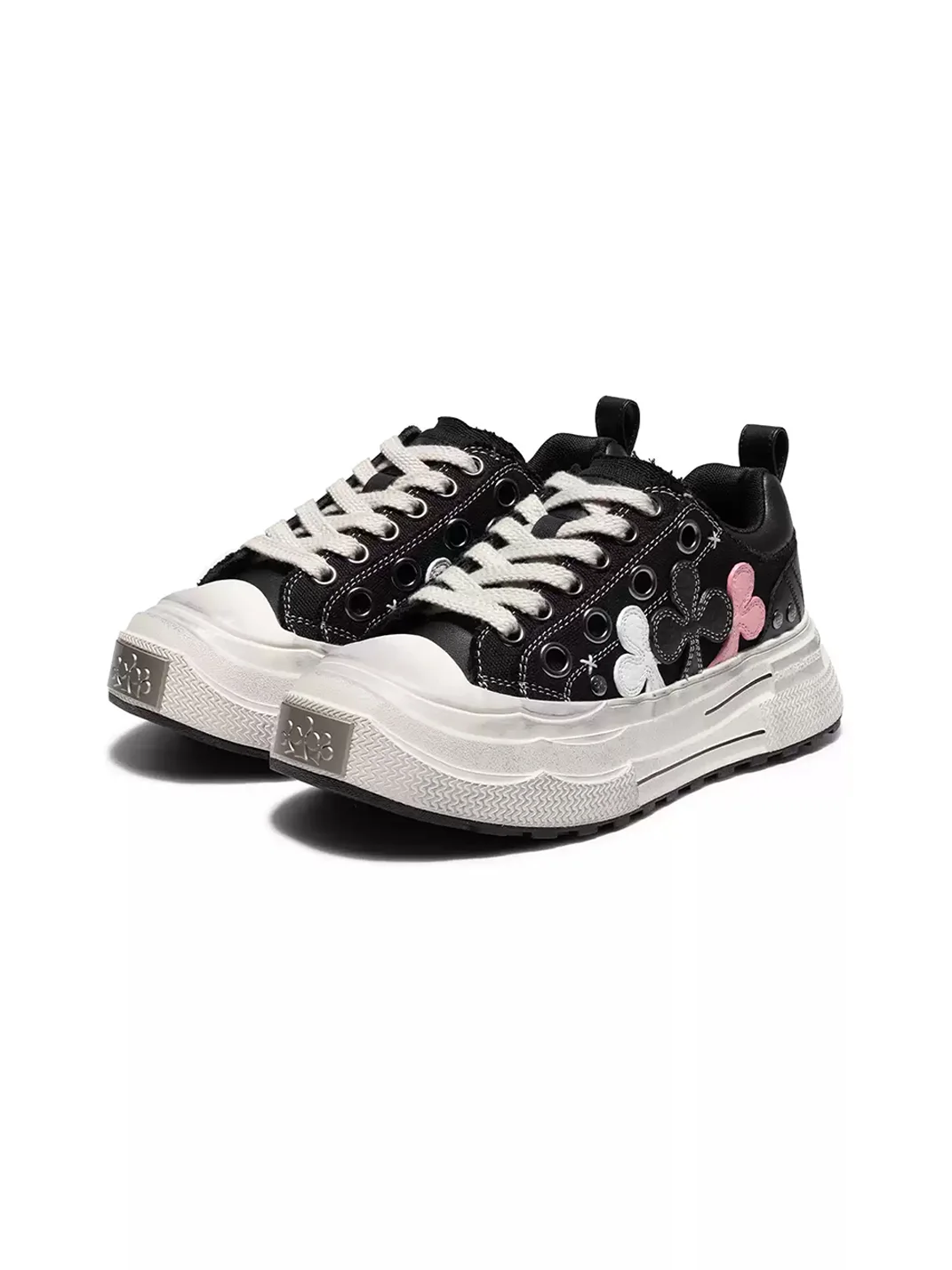 Shootbrand | Distressed Platform Canvas Sneakers