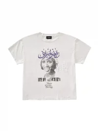 SONGAADON | Vampira Portrait Distressed Patch Washed Boxy T-Shirt