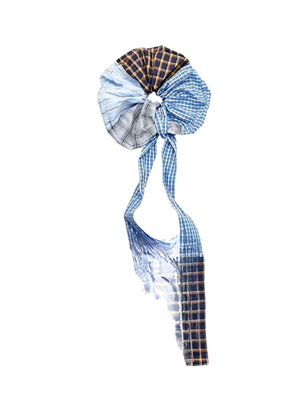 Wishmore | Patchwork Plaid Ribbon Scrunchie
