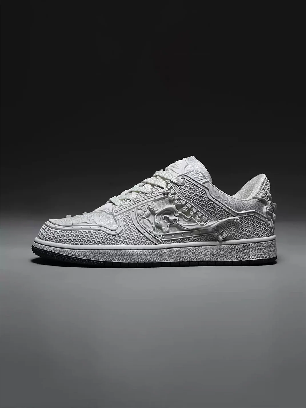 SGSX | White Armor Embossed Casual Sneakers