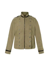 BIGGOLD | Cropped Double-Breasted Stand Collar Jacket