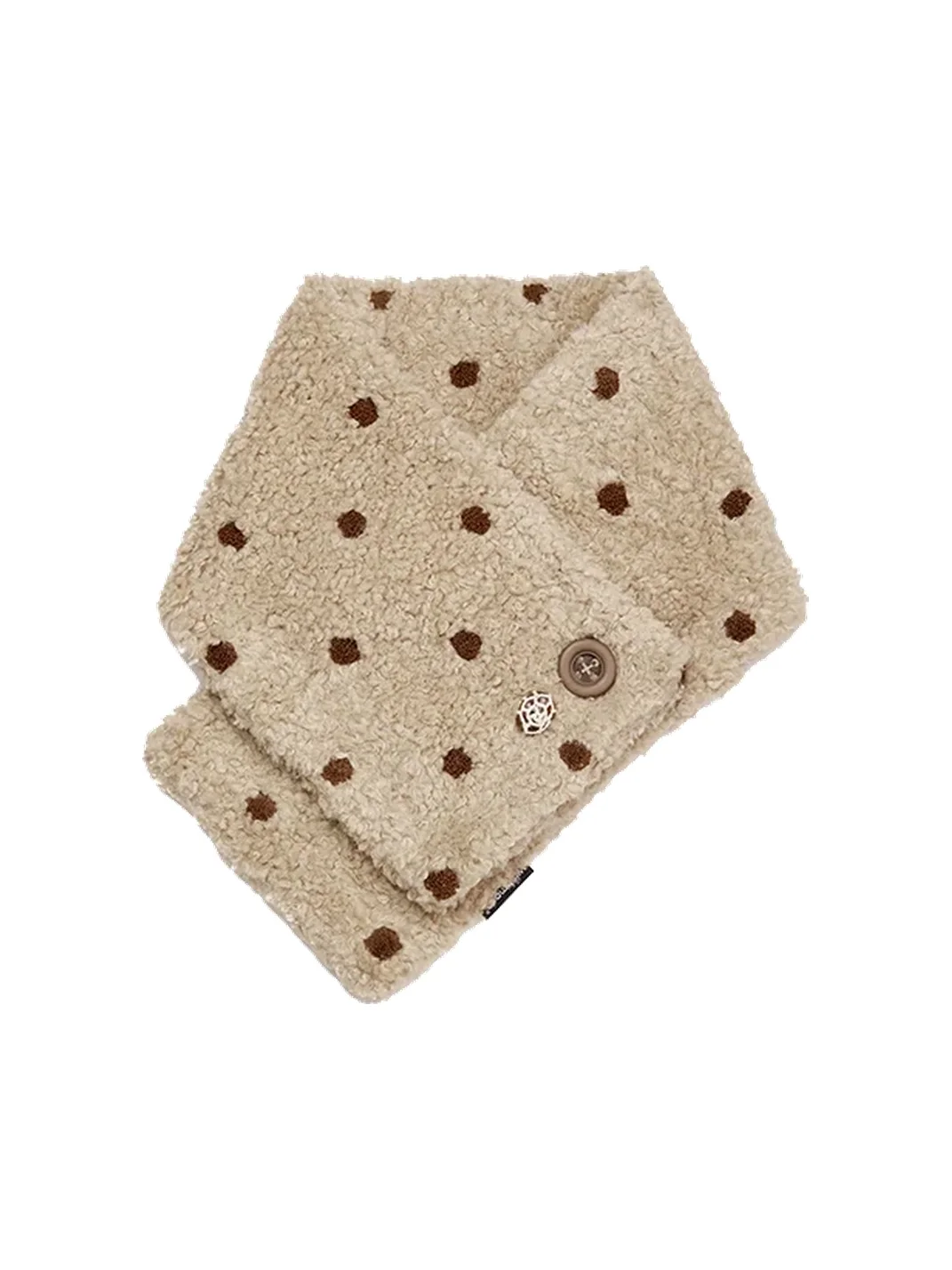 Wishmore | Plush Polka Dot Button Neck Warmer