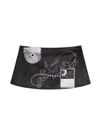 BIGGOLD | Low-Rise Satin Graphic Mini Skirt
