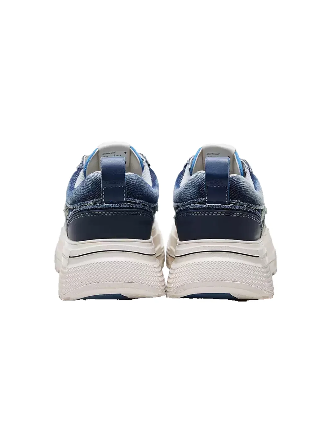 Shootbrand | Distressed Denim Platform Canvas Sneakers