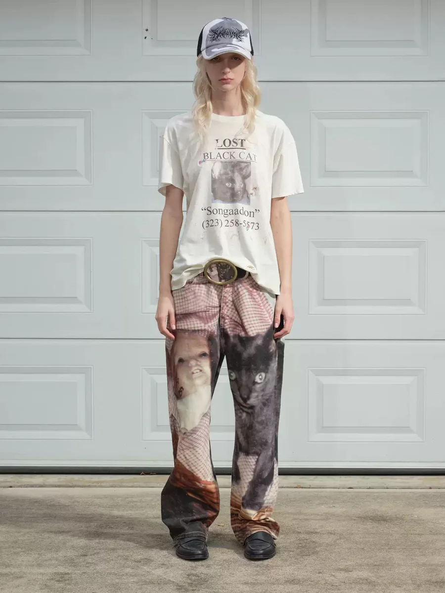 SONGAADON | Cat Graphic Straight-Leg Jeans - 2