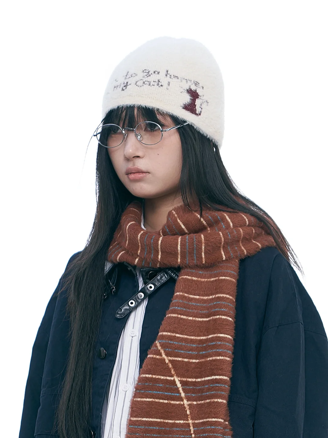 Wishmore | Cat Graphic Fuzzy Knit Beanie