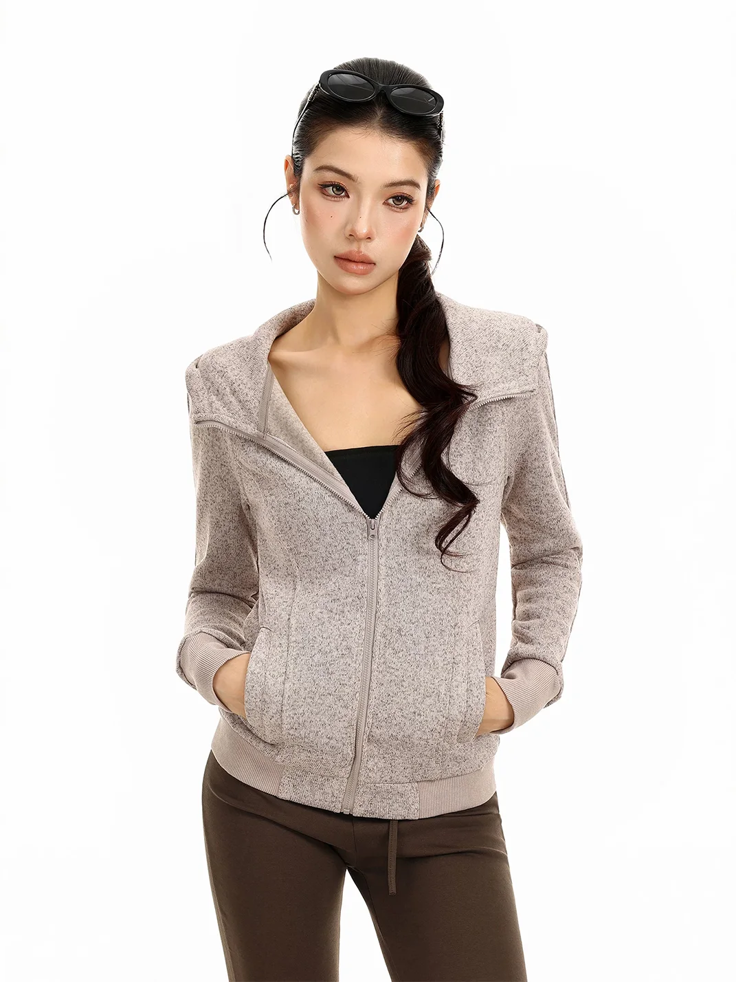 BIGGOLD | Cropped Hooded Zip Jacket