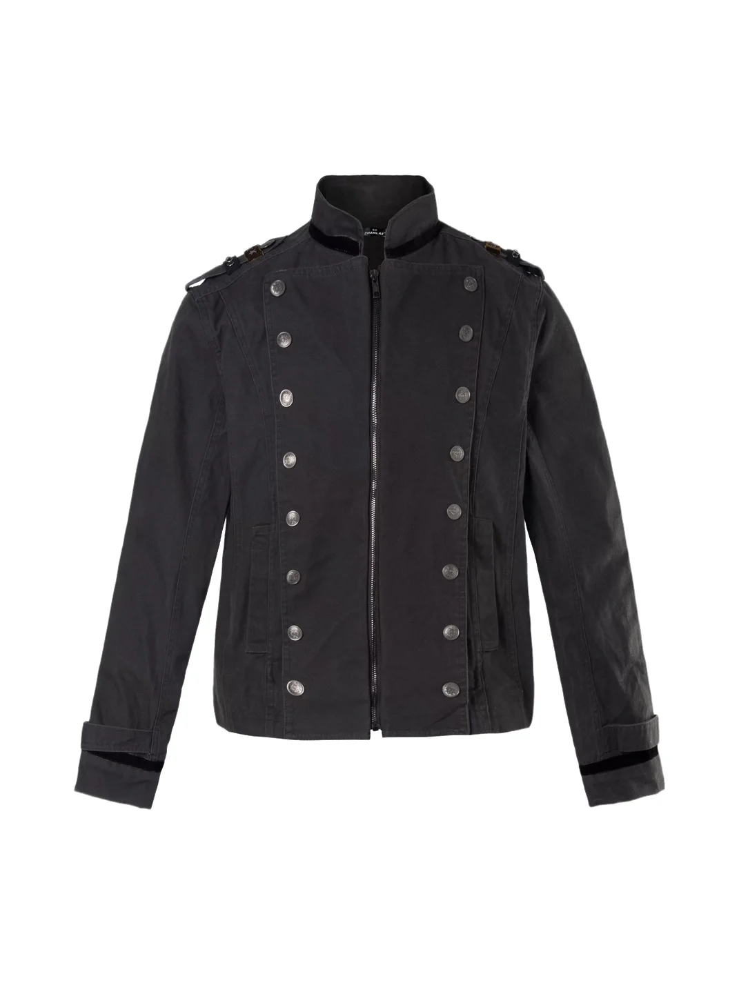 BIGGOLD | Cropped Double-Breasted Stand Collar Jacket
