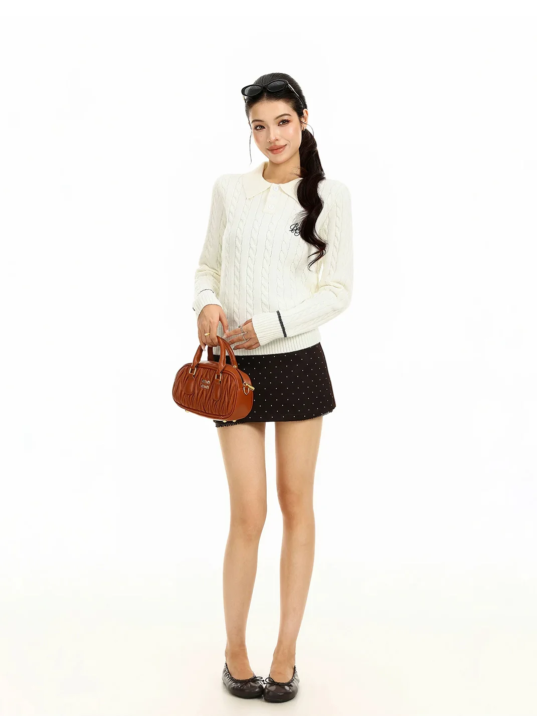 BIGGOLD | Cable Knit Polo Sweater