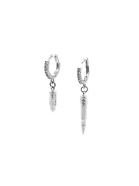 SchwarzGold | Zircon Bullet Pendant Hoop Earrings