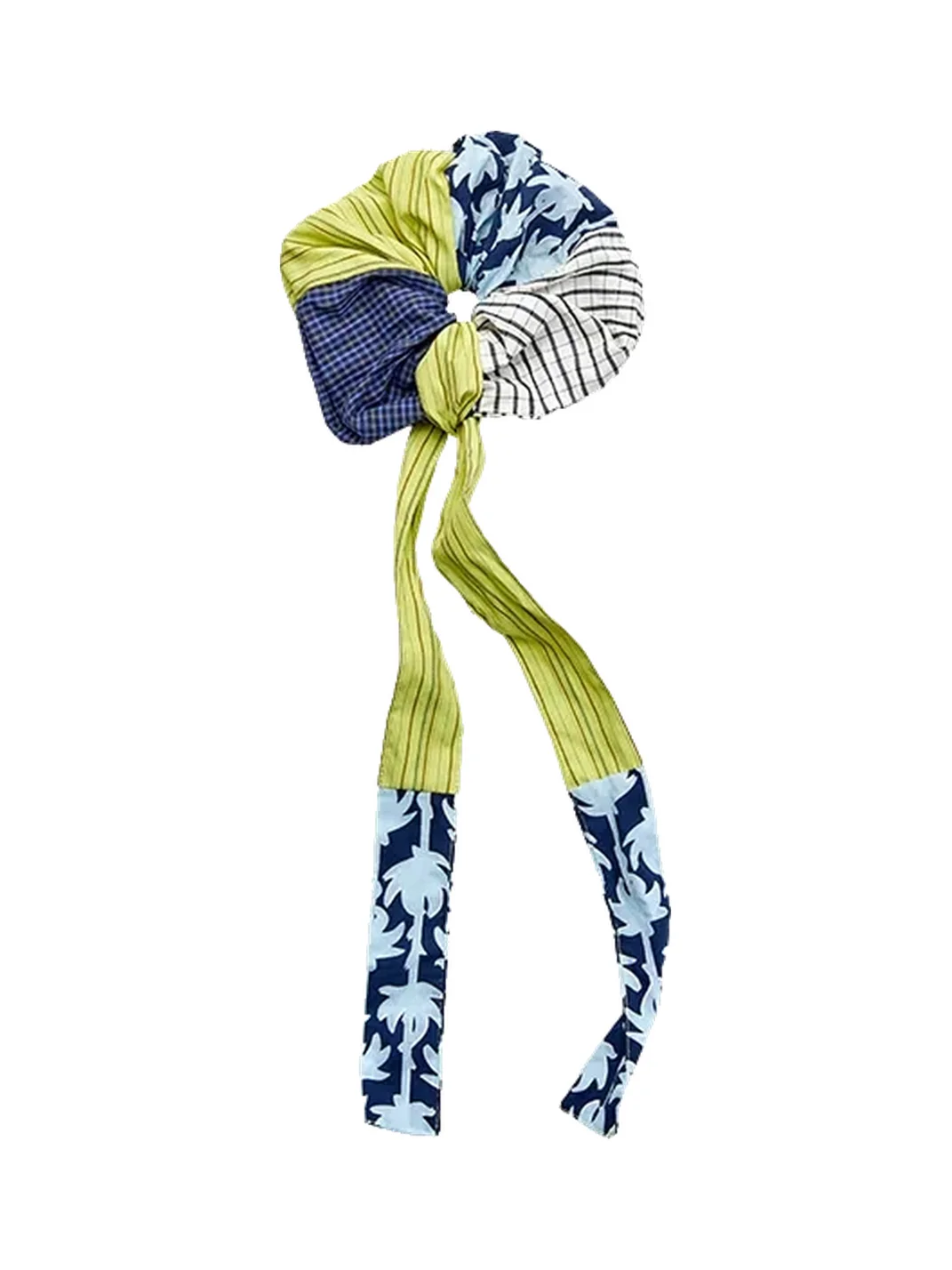 Wishmore | Patchwork Plaid Ribbon Scrunchie