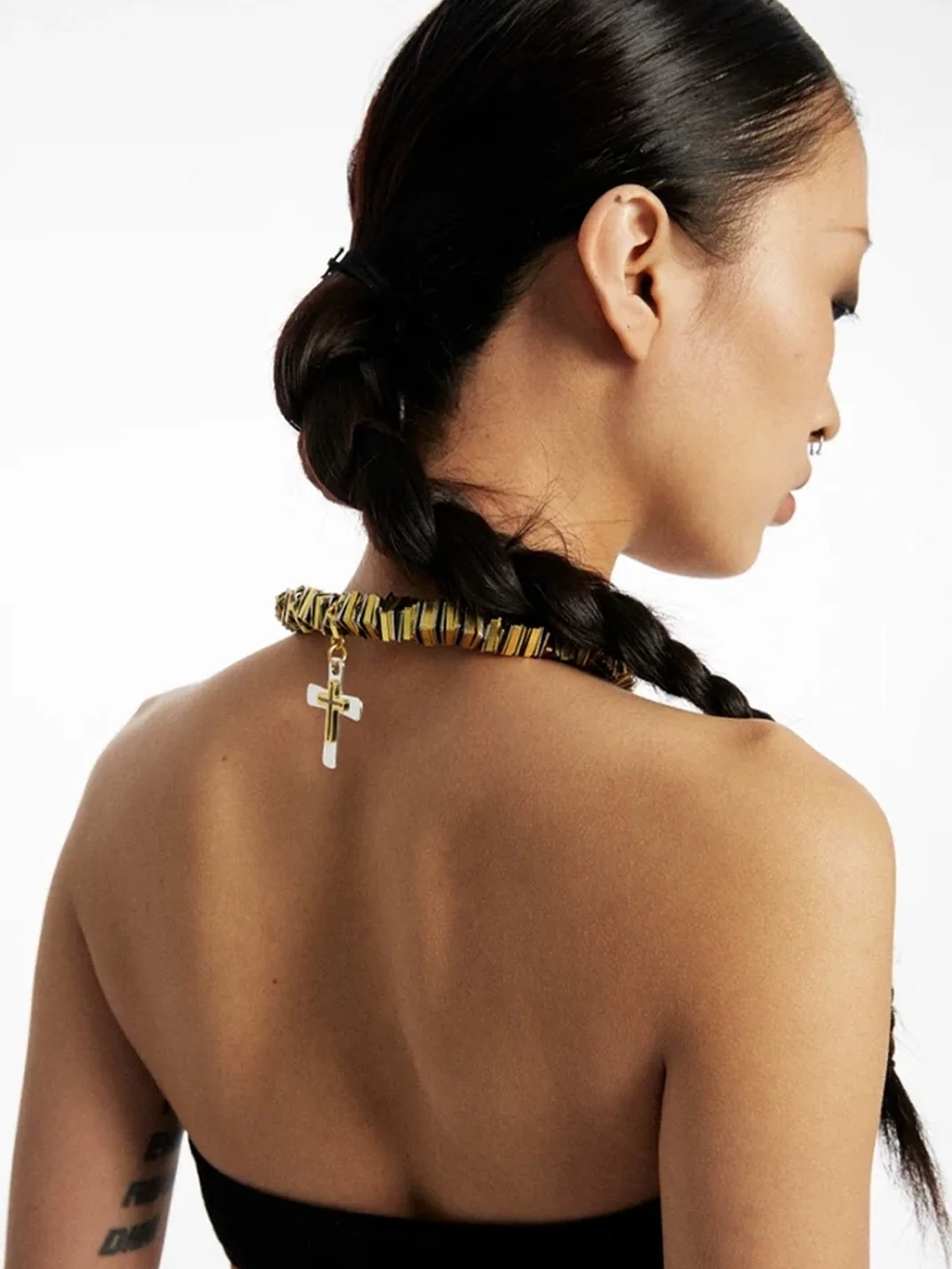 SchwarzGold | Handmade Two-Tone Cross Pendant Necklace
