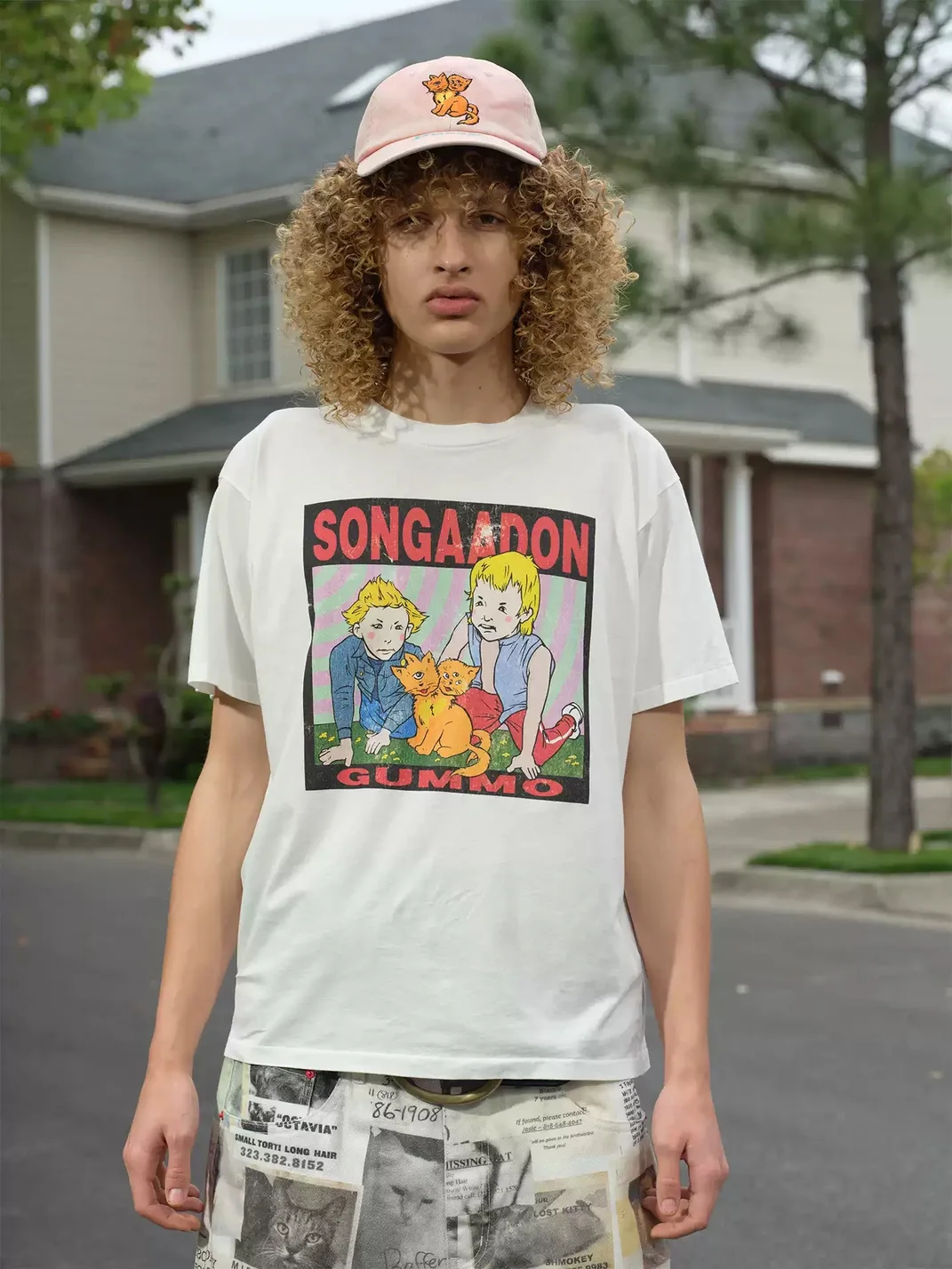 SONGAADON | Washed Graphic Print Cotton T-Shirt